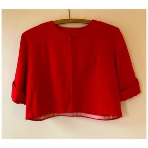 Vintage 40s/50s red cropped shrug